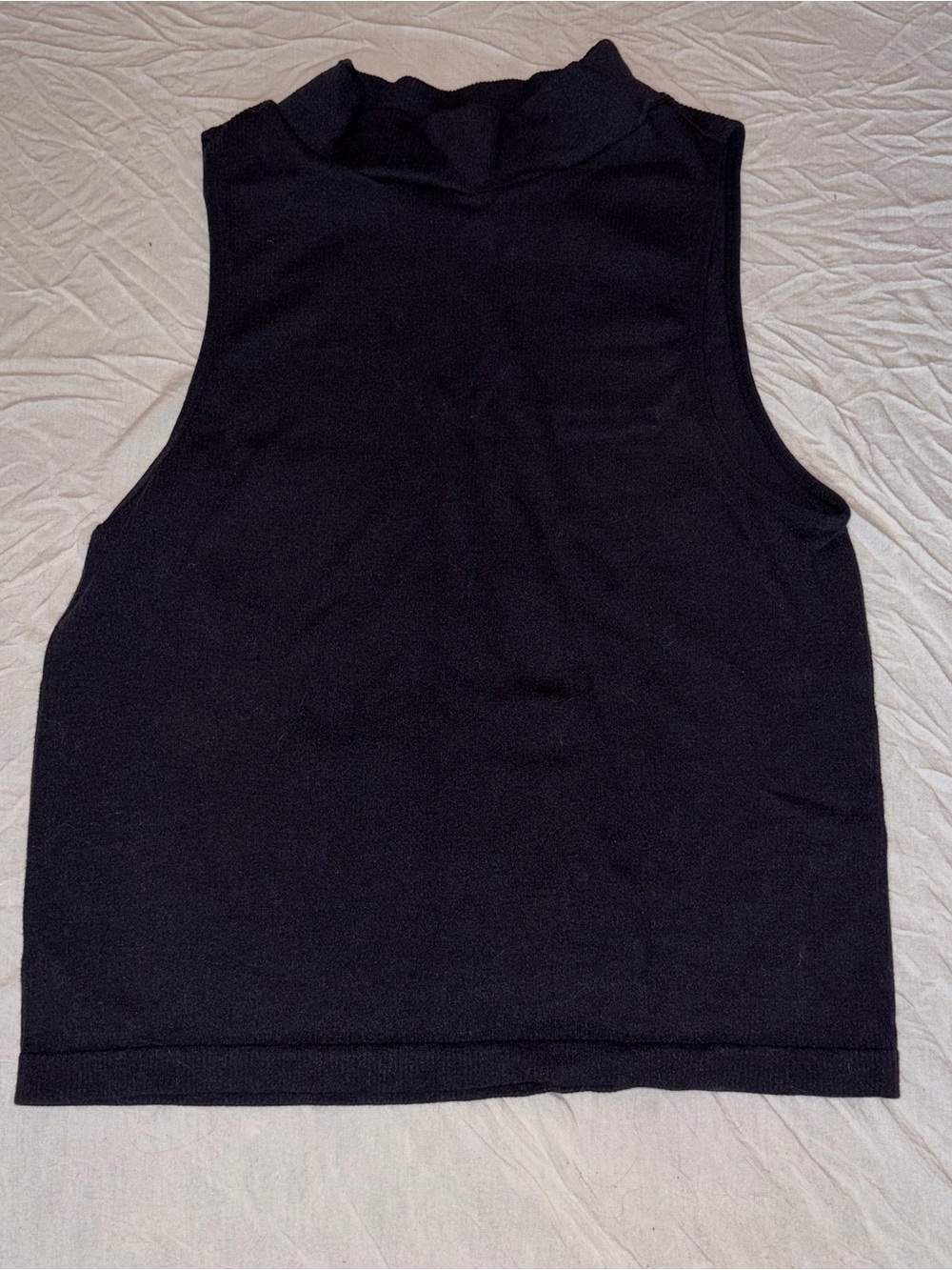 MaddenNYC black ribbed mock neck tank top